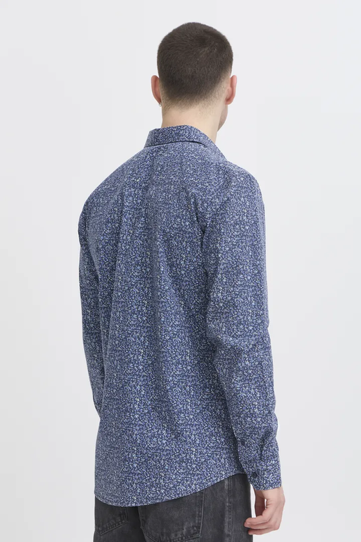Camisa m/l con microestampado floral Blend Of America Dress Blue