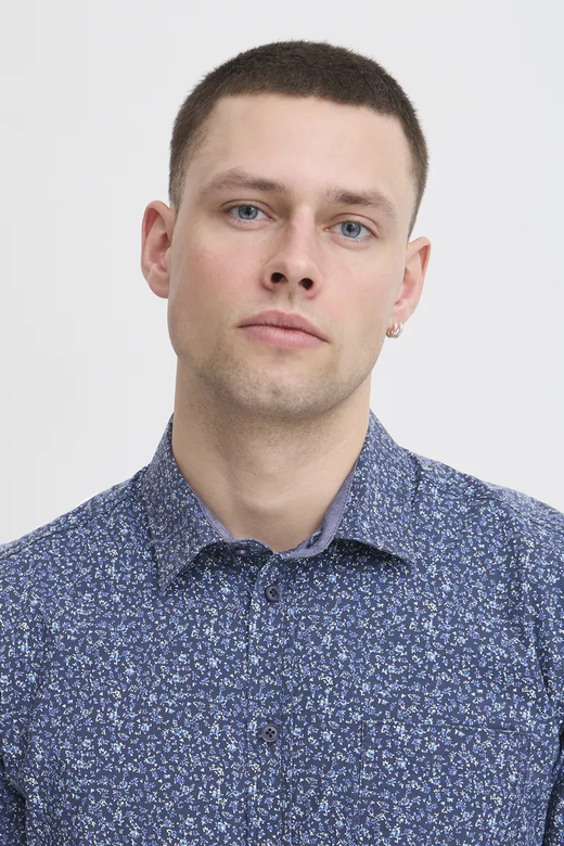 Camisa m/l con microestampado floral Blend Of America Dress Blue