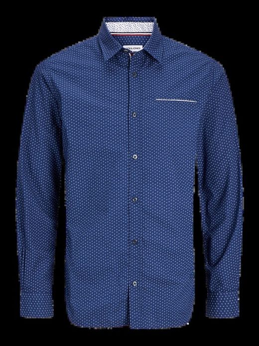 Camisa m/l con micromuestra Jack & Jones Medium Blue