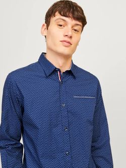 Camisa m/l con micromuestra Jack & Jones Medium Blue
