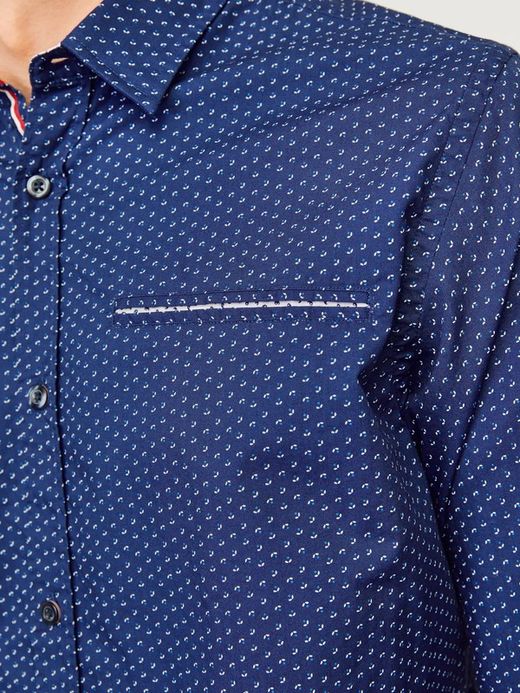 Camisa m/l con micromuestra Jack & Jones Medium Blue