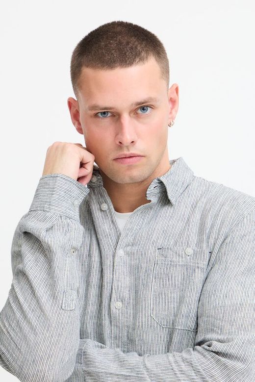 Camisa m/l con microrayas Blend Of America Dress Blue