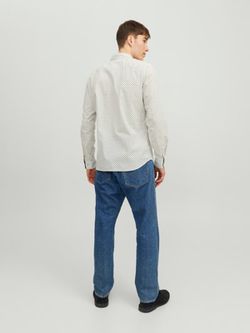 Camisa m/l con muestra geométrica Jack & Jones Cloud Dancer