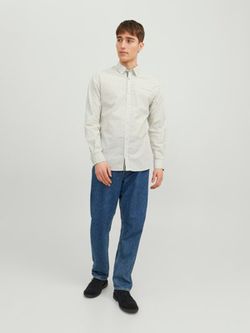 Camisa m/l con muestra geométrica Jack & Jones Cloud Dancer