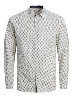 Camisa m/l con muestra geométrica Jack & Jones Cloud Dancer