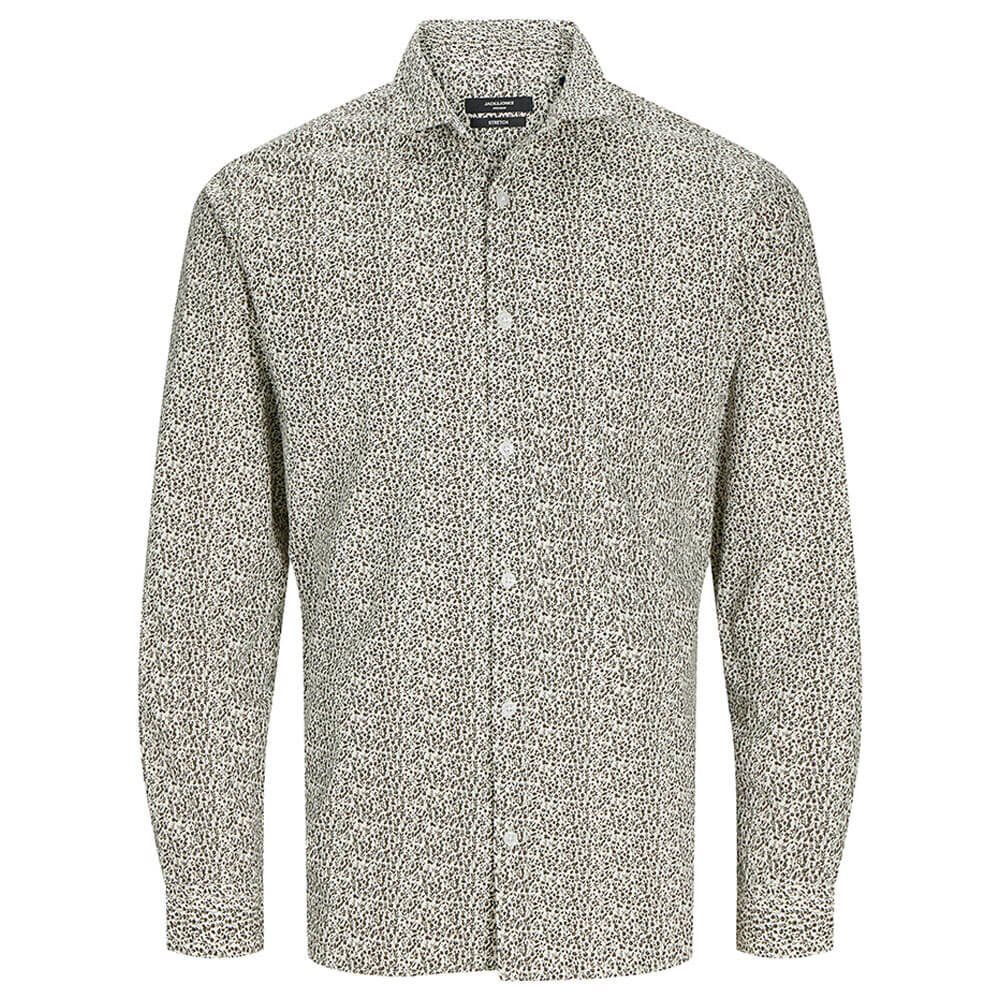 Camisa m/l con pequeño estampado floral Jack & Jones Cloud Dancer 4XL