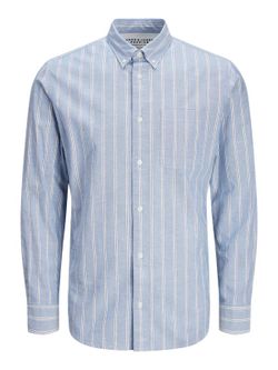 Camisa m/l con rayas bicolor Jack & Jones Chambray Blue