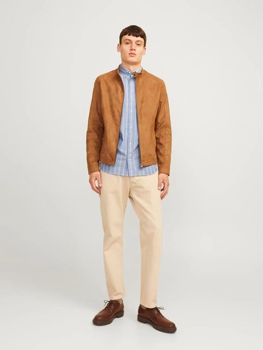 Camisa m/l con rayas bicolor Jack & Jones Chambray Blue