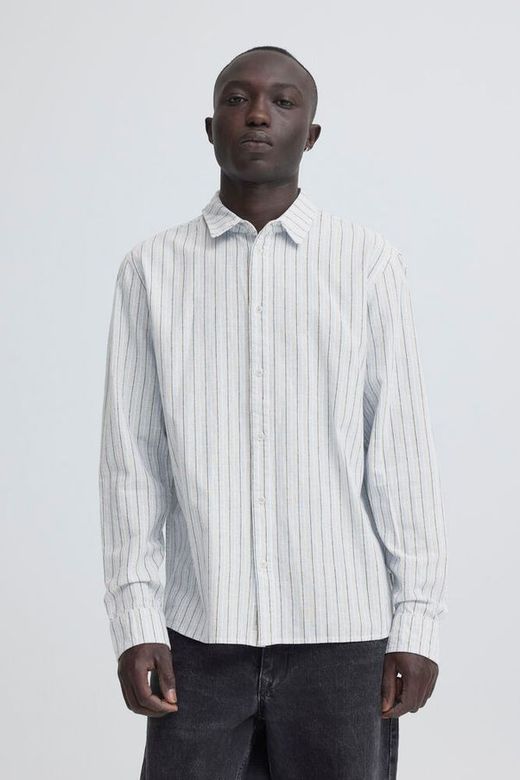 Camisa m/l con rayas tricolor Blend Of America Sky Blue