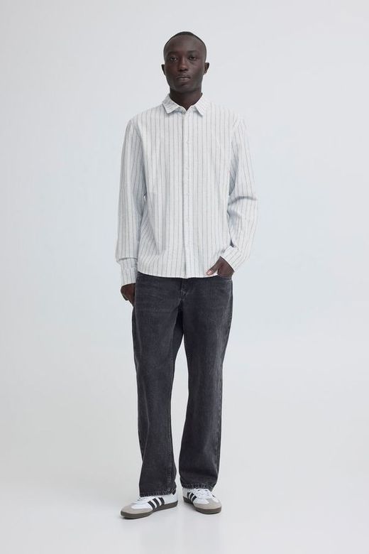 Camisa m/l con rayas tricolor Blend Of America Sky Blue