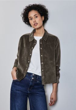 Camisa m/l corta de pana Street One Muddy Brown