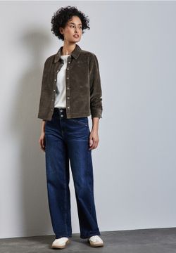 Camisa m/l corta de pana Street One Muddy Brown