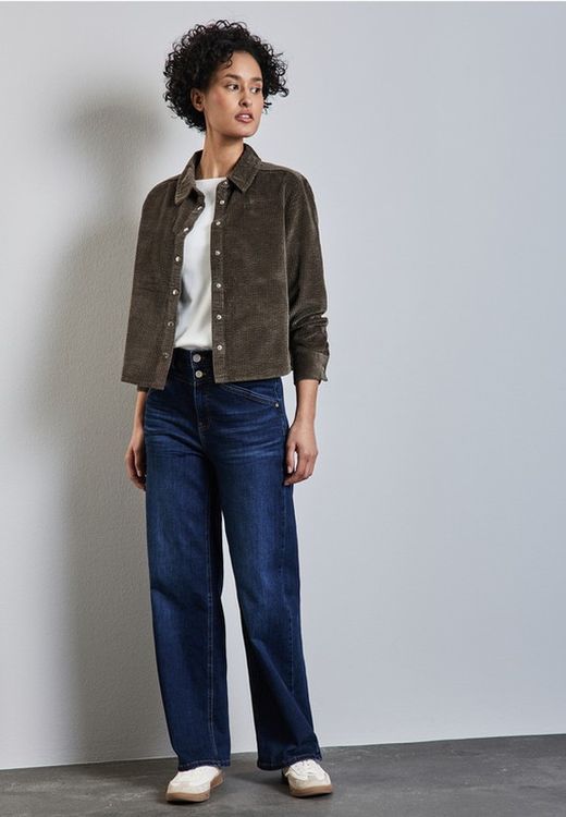 Camisa m/l corta de pana Street One Muddy Brown