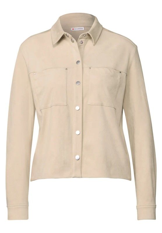 Camisa m/l corta efecto ante Street One Beige 32