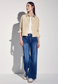 Camisa m/l corta efecto ante Street One Beige