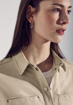 Camisa m/l corta efecto ante Street One Beige