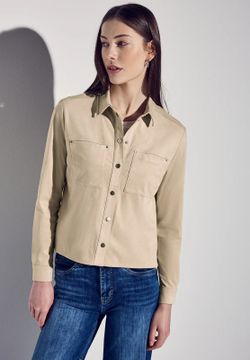 Camisa m/l corta efecto ante Street One Beige
