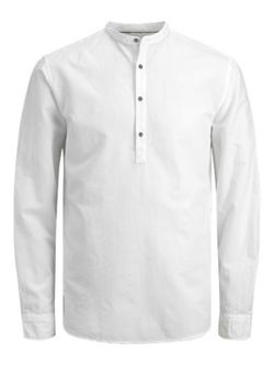 Camisa m/l de 4 botones Jack & Jones White