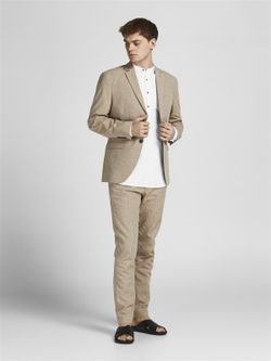 Camisa m/l de 4 botones Jack & Jones White