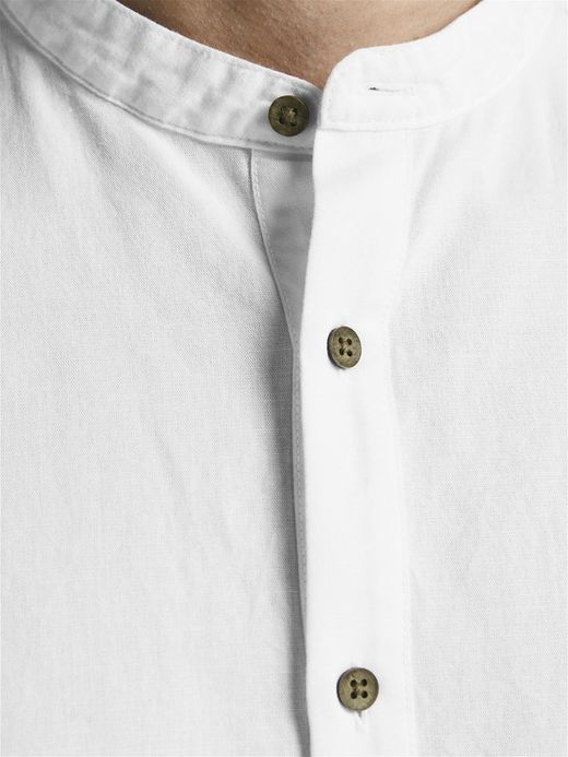 Camisa m/l de 4 botones Jack & Jones White