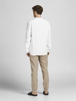 Camisa m/l de 4 botones Jack & Jones White