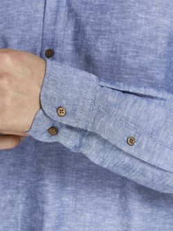 Camisa m/l de 4 botones jaspeada Jack & Jones Faded Denim