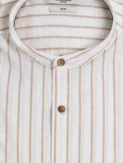 Camisa m/l de 4 botones rayas Jack & Jones Sand
