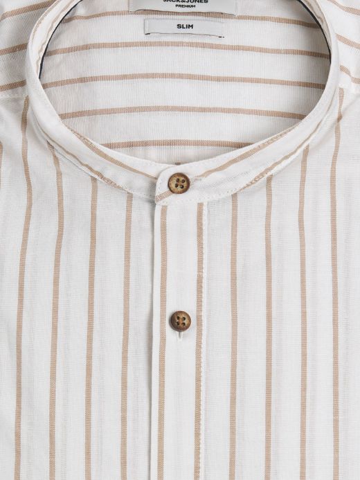 Camisa m/l de 4 botones rayas Jack & Jones Sand