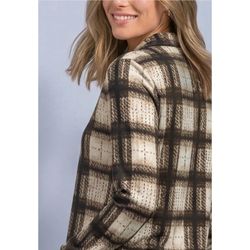 Camisa m/l de punto cuadros Street One Sand