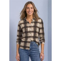 Camisa m/l de punto cuadros Street One Sand