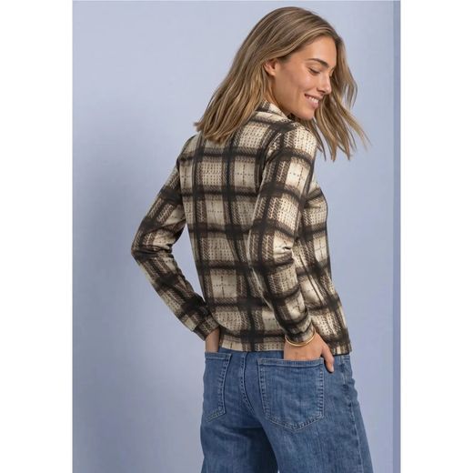 Camisa m/l de punto cuadros Street One Sand
