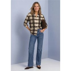 Camisa m/l de punto cuadros Street One Sand