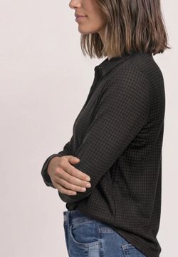 Camisa m/l de punto pata de gallo Street One Coffee
