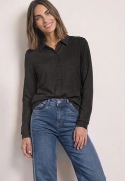 Camisa m/l de punto pata de gallo Street One Coffee