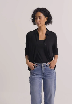 Camisa m/l de punto Street One Black