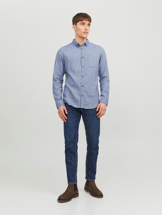 Camisa m/l microjaspeado Jack & Jones Faded Denim
