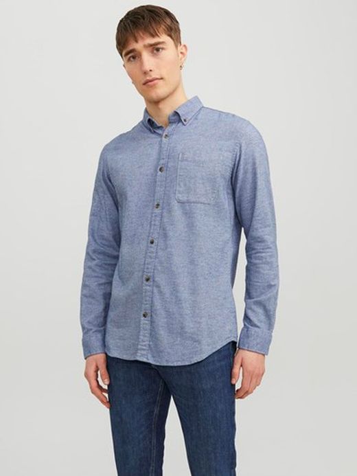 Camisa m/l microjaspeado Jack & Jones Faded Denim