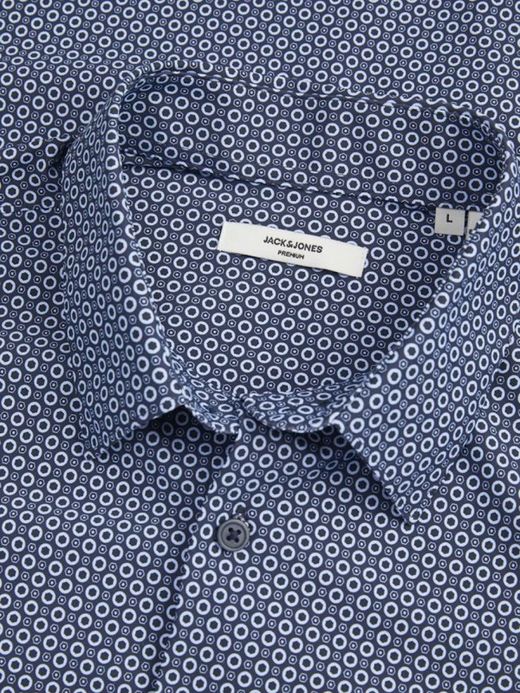 Camisa m/l elástica con muestra geométrica Jack & Jones Navy