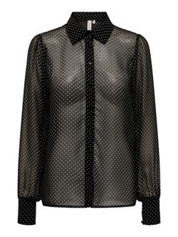 Camisa m/l gasa con lunares Only Black