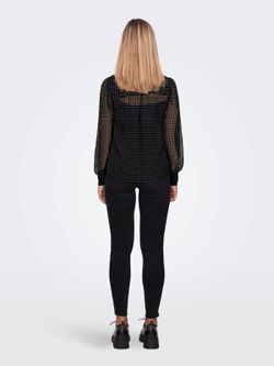 Camisa m/l gasa con lunares Only Black