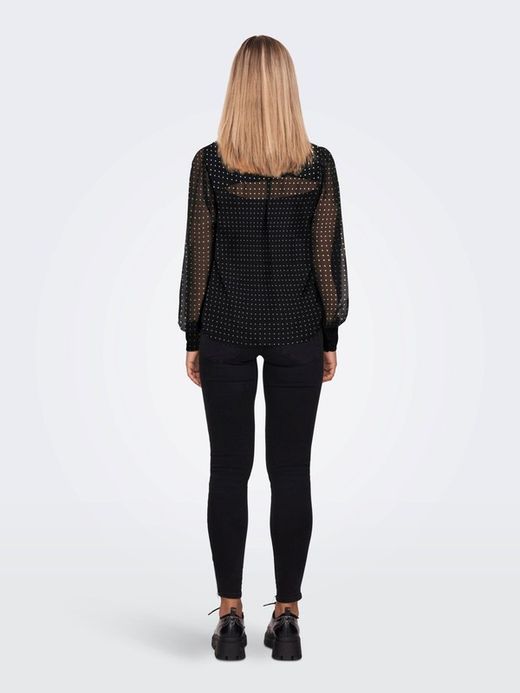 Camisa m/l gasa con lunares Only Black