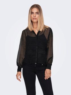 Camisa m/l gasa con lunares Only Black