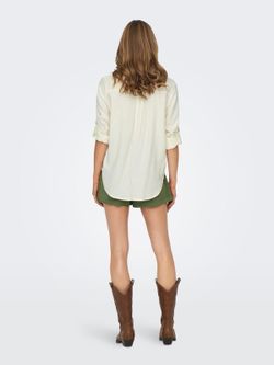 Camisa m/l lino con bolsillos Only Cloud Dancer