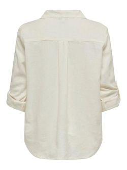 Camisa m/l lino con bolsillos Only Cloud Dancer