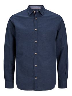 Camisa m/l lino Jack & Jones Navy Blazer