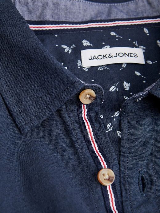 Camisa m/l lino Jack & Jones Navy Blazer