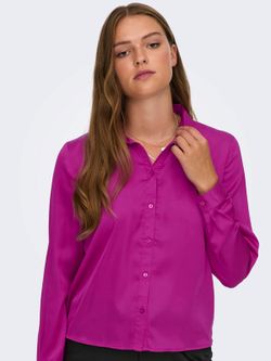 Camisa m/l raso Jdy Fucsia