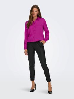 Camisa m/l raso Jdy Fucsia