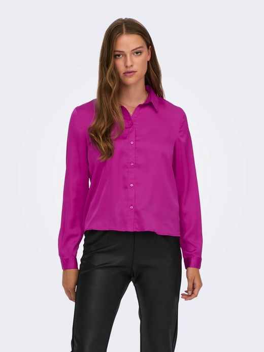 Camisa m/l raso Jdy Fucsia