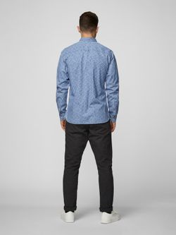 Chemise en jean à micro-motif libellule Produkt Light Blue Den